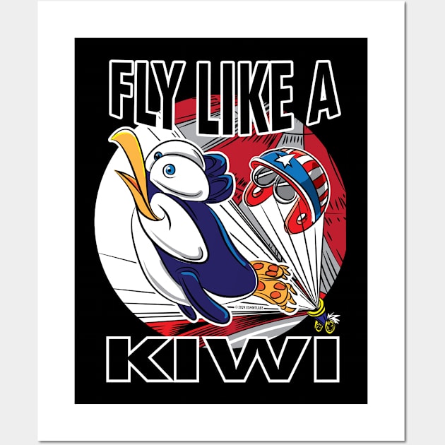 Penguin Fly Like Kiwi Wall Art by eShirtLabs